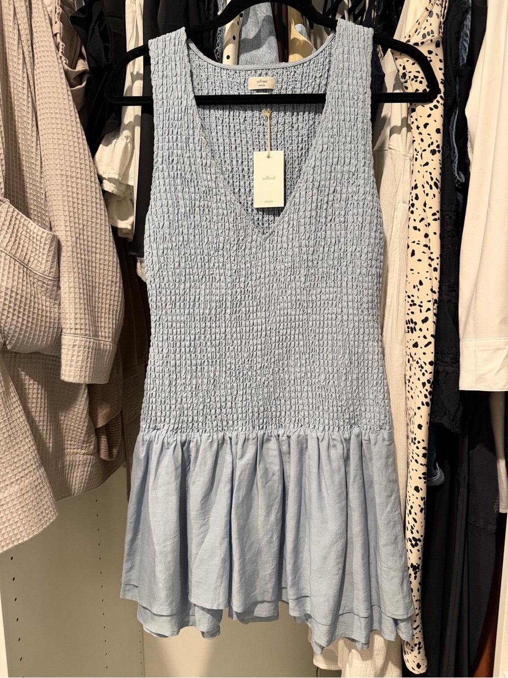 Aritzia Wilfred Smocked Dress